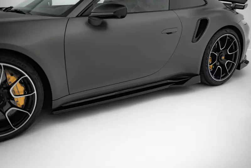 Maxton Design Seitenschweller (Paar) für Porsche 911 Turbo S 992 Hochglanz schwarz – Ansicht 1