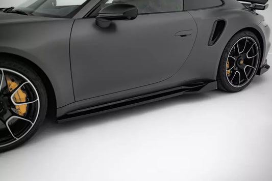 Maxton Design Seitenschweller (Paar) für Porsche 911 Turbo S 992 Hochglanz schwarz – Ansicht 1