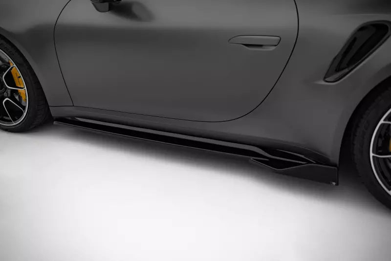 Maxton Design Seitenschweller (Paar) für Porsche 911 Turbo S 992 Hochglanz schwarz – Ansicht 3