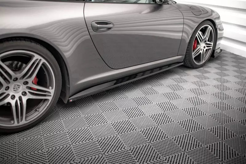 Maxton Design Seitenschweller (Paar) für Porsche 911 Carrera / Carrera GTS 997 Facelift Hochglanz schwarz – Ansicht 1