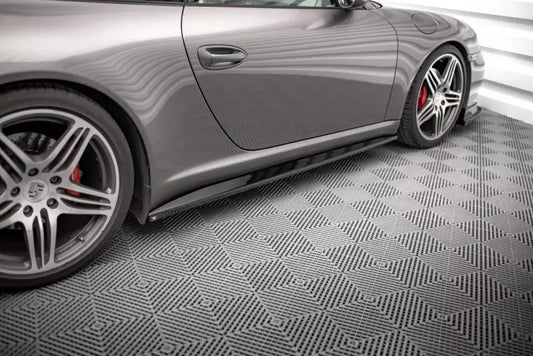 Maxton Design Seitenschweller (Paar) für Porsche 911 Carrera / Carrera GTS 997 Facelift Hochglanz schwarz – Ansicht 1