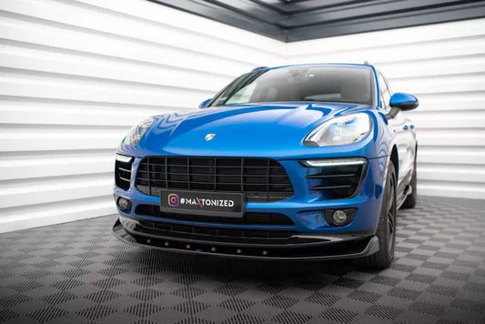 Maxton Design Frontlippe V.1 für Porsche Macan Mk1 Hochglanz schwarz – Ansicht 1