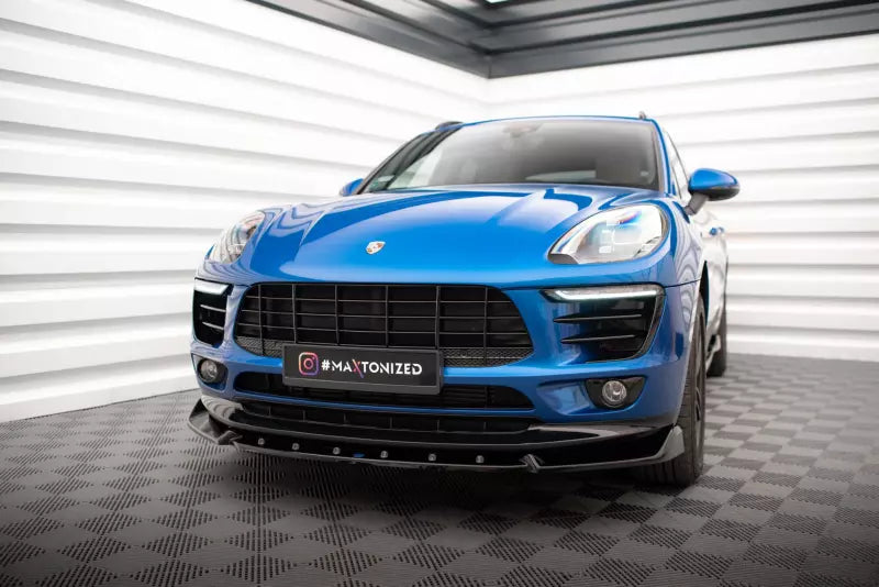 Maxton Design Frontlippe V.2 für Porsche Macan Mk1 Hochglanz schwarz – Ansicht 1