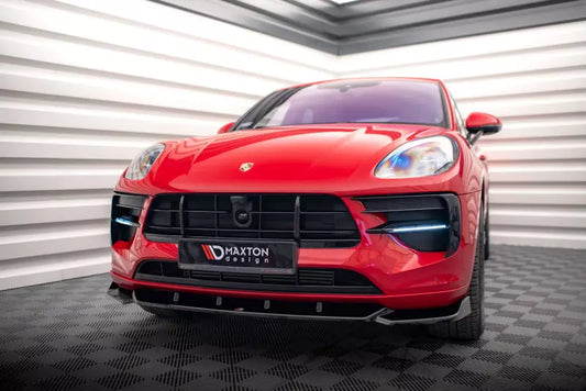 Maxton Design Frontlippe für Porsche Macan Mk1 Facelift Hochglanz schwarz – Ansicht 1