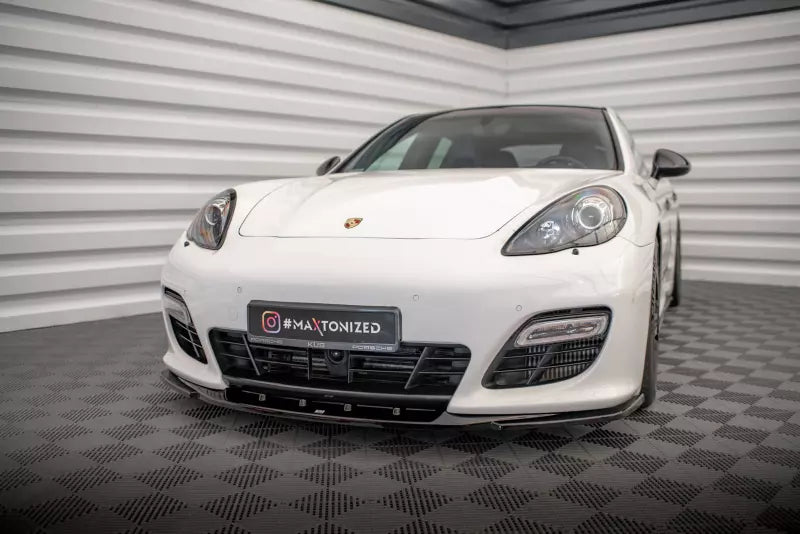 Maxton Design Frontlippe V.2 für Porsche Panamera Turbo 970 Hochglanz schwarz – Ansicht 1