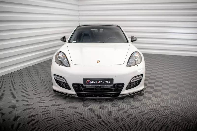 Maxton Design Frontlippe V.2 für Porsche Panamera Turbo 970 Hochglanz schwarz – Ansicht 2