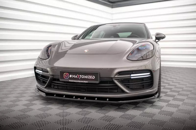 Maxton Design Frontlippe V.1 für Porsche Panamera E-Hybrid 971 Hochglanz schwarz – Ansicht 1