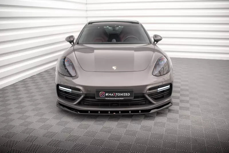 Maxton Design Frontlippe V.1 für Porsche Panamera E-Hybrid 971 Hochglanz schwarz – Ansicht 2