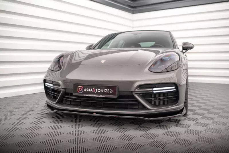 Maxton Design Frontlippe V.2 für Porsche Panamera E-Hybrid 971 Hochglanz schwarz – Ansicht 1