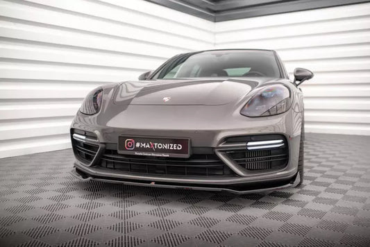 Maxton Design Frontlippe V.2 für Porsche Panamera E-Hybrid 971 Hochglanz schwarz – Ansicht 1