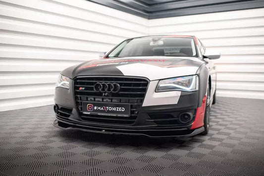 Maxton Design Frontlippe V.1 für Audi S8 D4 Hochglanz schwarz – Ansicht 1