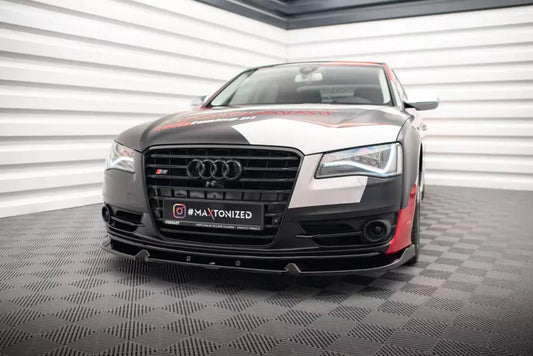 Maxton Design Frontlippe V.2 für Audi S8 D4 Hochglanz schwarz – Ansicht 1