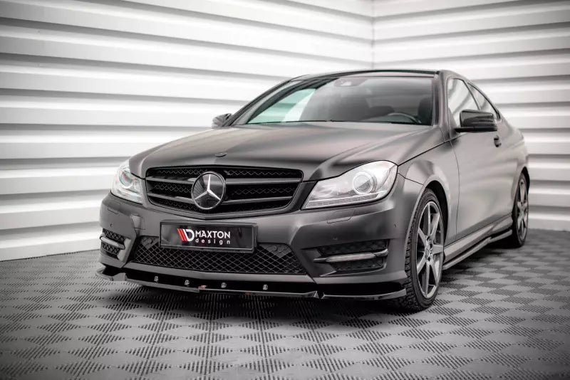 Maxton Design Frontlippe V.1 für Mercedes-Benz C Coupe AMG-Line C204 Hochglanz schwarz – Ansicht 1