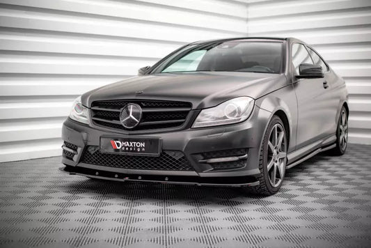 Maxton Design Frontlippe V.2 für Mercedes-Benz C Coupe AMG-Line C204 Hochglanz schwarz – Ansicht 1