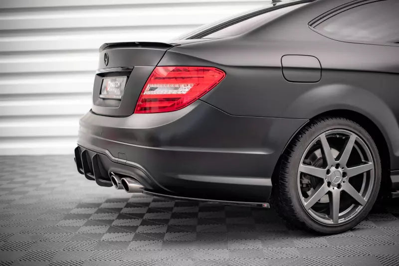 Maxton Design Diffusor Flaps für Mercedes C Klasse AMG-Line W204 Limousine / C204 Coupe / S204 Kombi Hochglanz schwarz – Ansicht 1