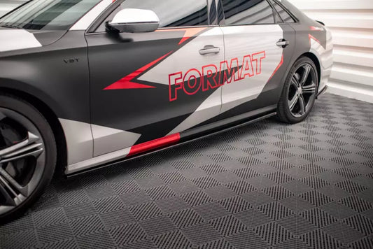Maxton Design Seitenschweller (Paar) für Audi S8 D4 Hochglanz schwarz – Ansicht 1