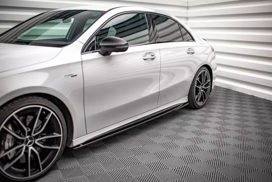 Maxton Design Seitenschweller (Paar) V.2 für für Mercedes A35 AMG / AMG-Line W177 Hochglanz schwarz – Ansicht 1