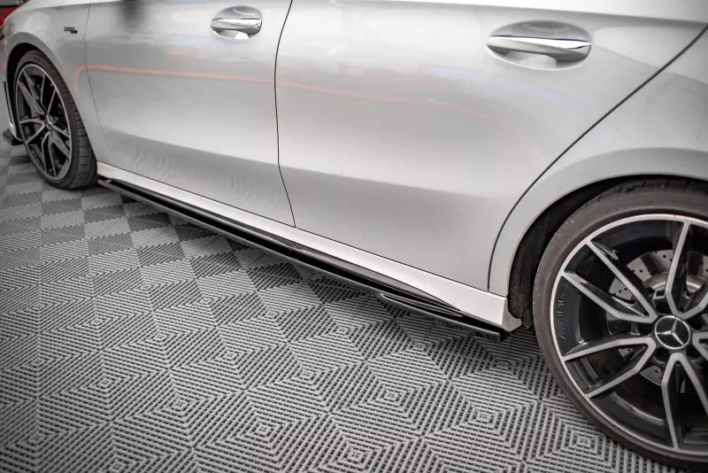Maxton Design Seitenschweller (Paar) V.2 für für Mercedes A35 AMG / AMG-Line W177 Hochglanz schwarz – Ansicht 3