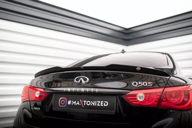 Maxton Design Heckspoiler Lippe für Infiniti Q50 S Mk1 Hochglanz schwarz – Ansicht 1