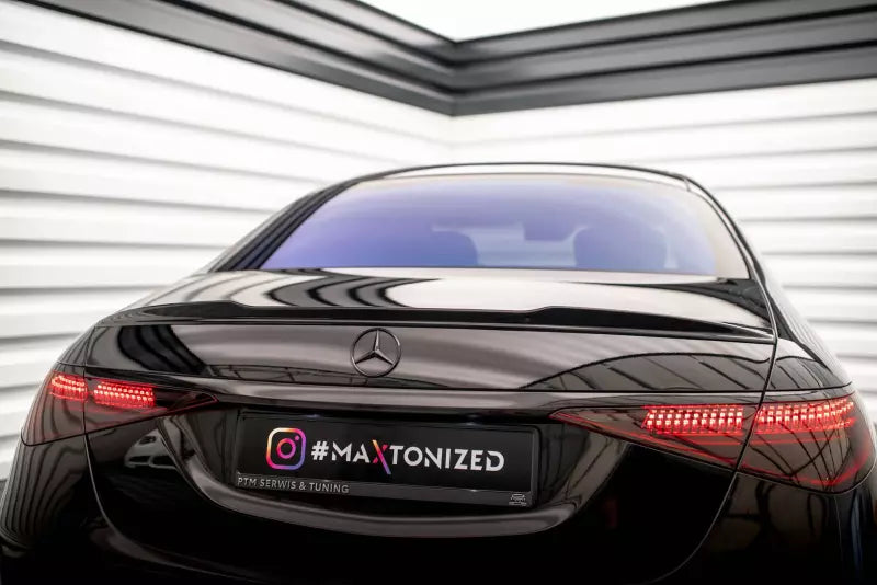 Maxton Design Heckspoiler 3D für Mercedes-Benz S AMG-Line W223 Hochglanz schwarz – Ansicht 1