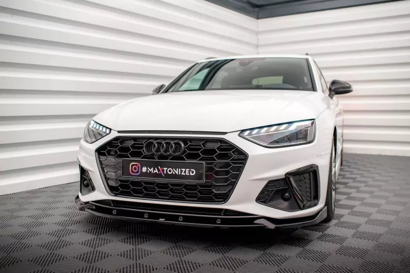 Maxton Design Frontlippe V.1 für Audi A4 S-Line / S4 B9 Facelift Hochglanz schwarz – Ansicht 1