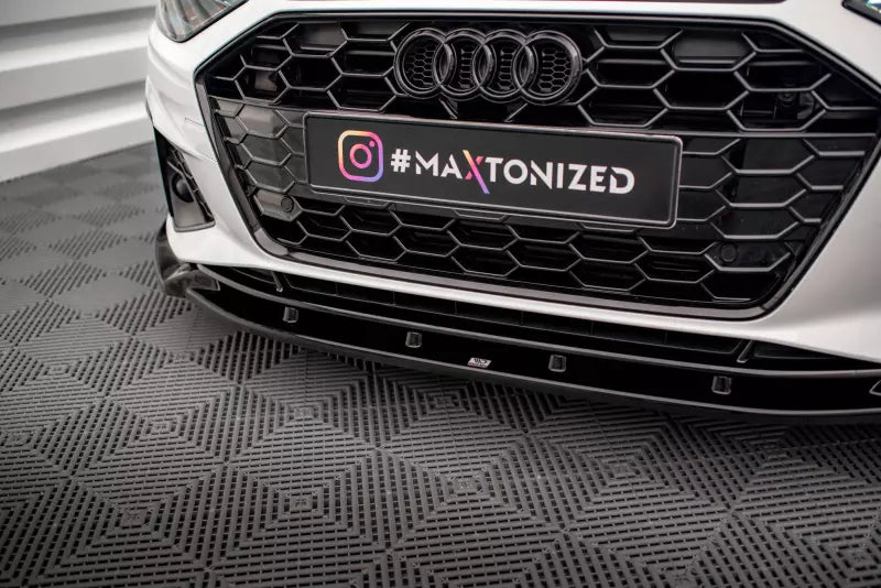 Maxton Design Frontlippe V.1 für Audi A4 S-Line / S4 B9 Facelift Hochglanz schwarz – Ansicht 3