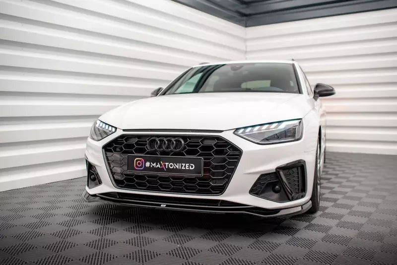 Maxton Design Frontlippe V.2 für Audi A4 S-Line / S4 B9 Facelift Hochglanz schwarz – Ansicht 1