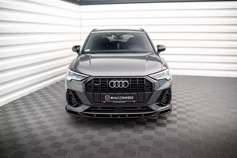 Maxton Design Frontlippe V.1 für Audi Q3 S-Line F3 Hochglanz schwarz – Ansicht 2