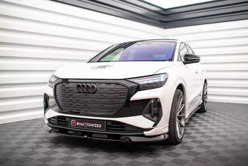 Maxton Design Frontlippe V.1 für Audi Q4 e-tron Sportback Mk1 Hochglanz schwarz – Ansicht 1