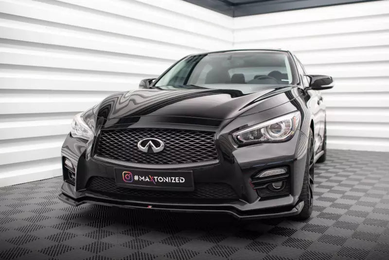 Maxton Design Frontlippe V.1 für Infiniti Q50 S Mk1 Hochglanz schwarz – Ansicht 1