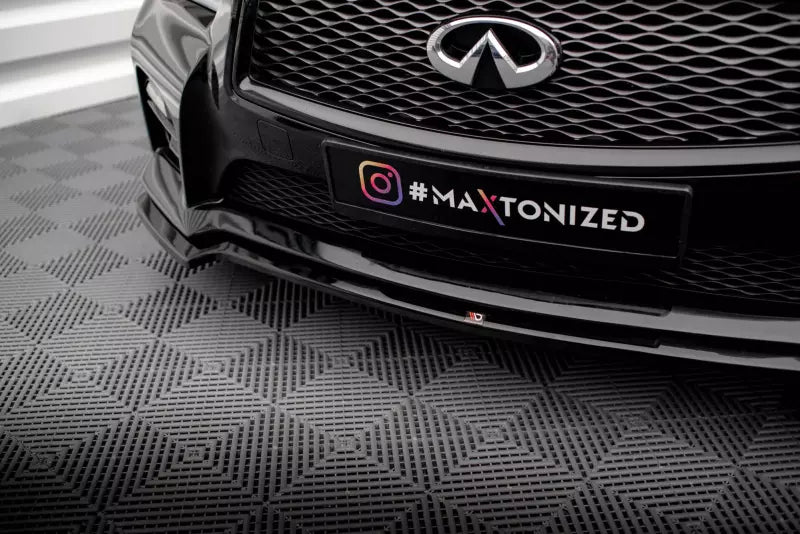 Maxton Design Frontlippe V.1 für Infiniti Q50 S Mk1 Hochglanz schwarz – Ansicht 3