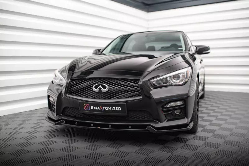 Maxton Design Frontlippe V.2 für Infiniti Q50 S Mk1 Hochglanz schwarz – Ansicht 1