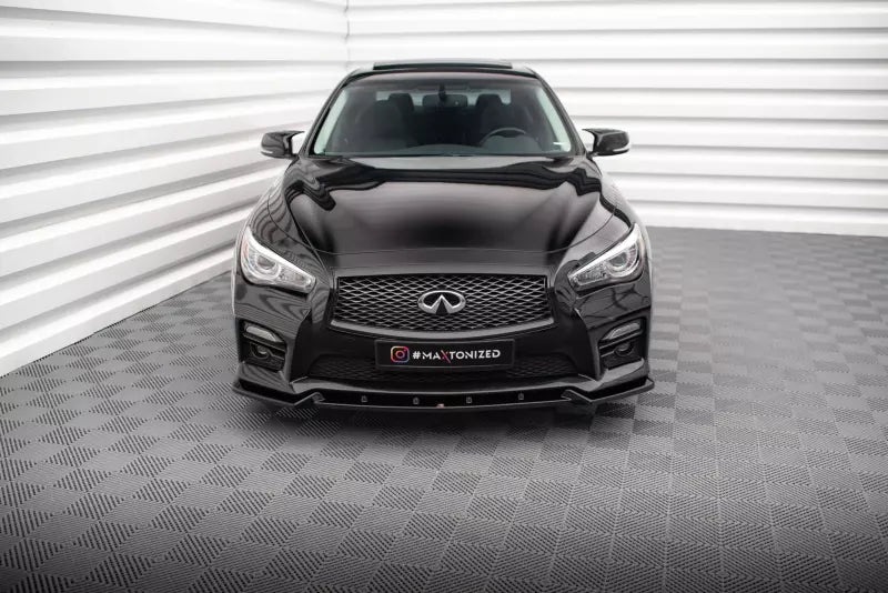 Maxton Design Frontlippe V.2 für Infiniti Q50 S Mk1 Hochglanz schwarz – Ansicht 2