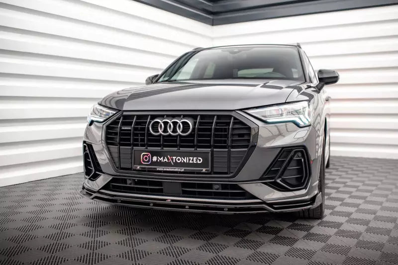 Maxton Design Frontlippe V.2 für Audi Q3 S-Line F3 Hochglanz schwarz – Ansicht 3