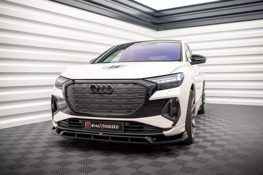Maxton Design Frontlippe V.2 für Audi Q4 e-tron Sportback Mk1 Hochglanz schwarz – Ansicht 1
