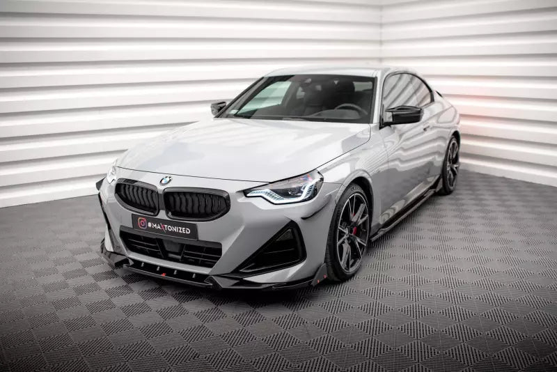Maxton Design Frontlippe V.2 mit Flaps für BMW 2 Coupe M-Paket / M240i G42 Hochglanz schwarz – Ansicht 1