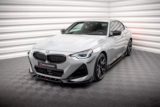 Maxton Design Frontlippe V.2 mit Flaps für BMW 2 Coupe M-Paket / M240i G42 Hochglanz schwarz – Ansicht 1