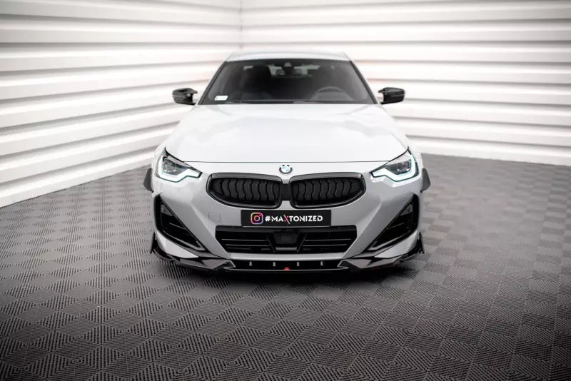 Maxton Design Frontlippe V.2 mit Flaps für BMW 2 Coupe M-Paket / M240i G42 Hochglanz schwarz – Ansicht 2
