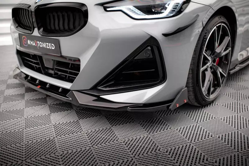 Maxton Design Frontlippe V.2 mit Flaps für BMW 2 Coupe M-Paket / M240i G42 Hochglanz schwarz – Ansicht 3