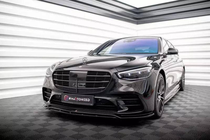Maxton Design Frontlippe für Mercedes-Benz S AMG-Line W223 Hochglanz schwarz – Ansicht 1