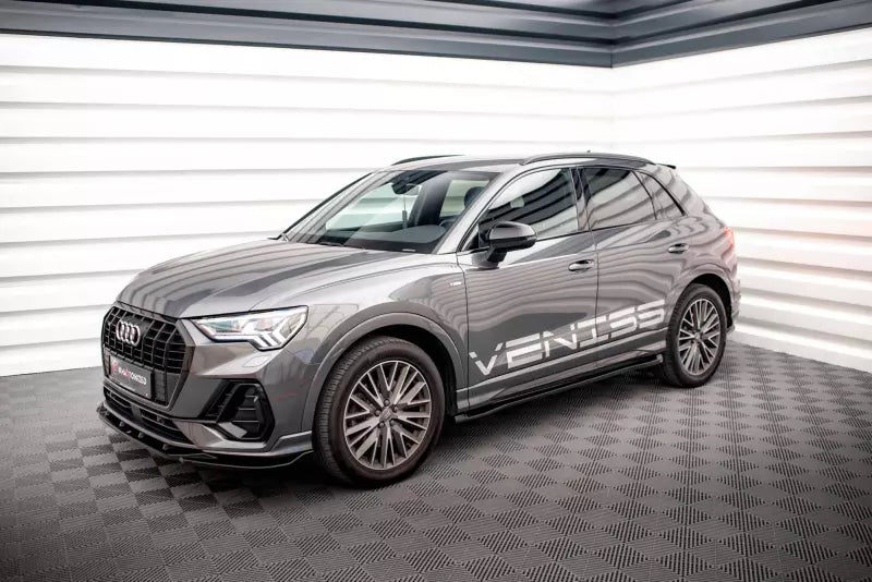 Maxton Design Seitenschweller (Paar) für Audi Q3 S-Line F3 Hochglanz schwarz – Ansicht 3