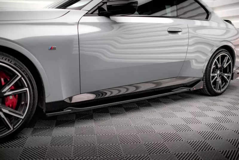 Maxton Design Seitenschweller (Paar) V.2 mit Flaps für BMW 2 Coupe M-Paket / M240i G42 Hochglanz schwarz – Ansicht 1