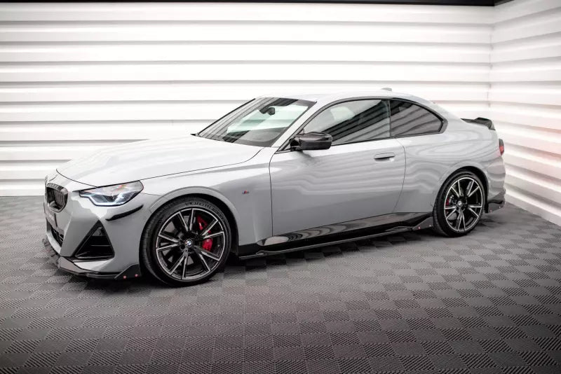 Maxton Design Seitenschweller (Paar) V.2 mit Flaps für BMW 2 Coupe M-Paket / M240i G42 Hochglanz schwarz – Ansicht 2