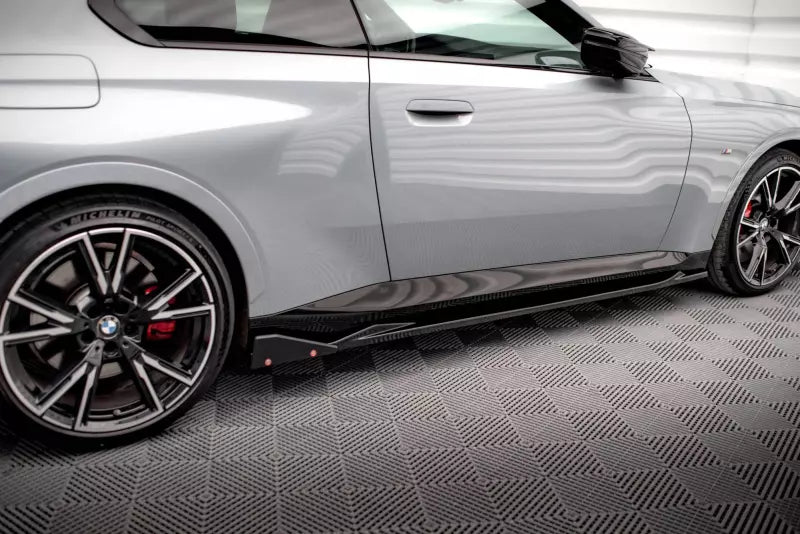 Maxton Design Seitenschweller (Paar) V.2 mit Flaps für BMW 2 Coupe M-Paket / M240i G42 Hochglanz schwarz – Ansicht 3