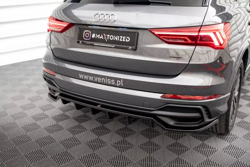 Maxton Design Heckdiffusor DTM Look fürAudi Q3 S-Line F3 Hochglanz schwarz – Ansicht 1