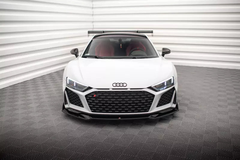 Maxton Design Frontlippe V.3 mit Flaps für Audi R8 Mk2 Facelift Hochglanz schwarz – Ansicht 1