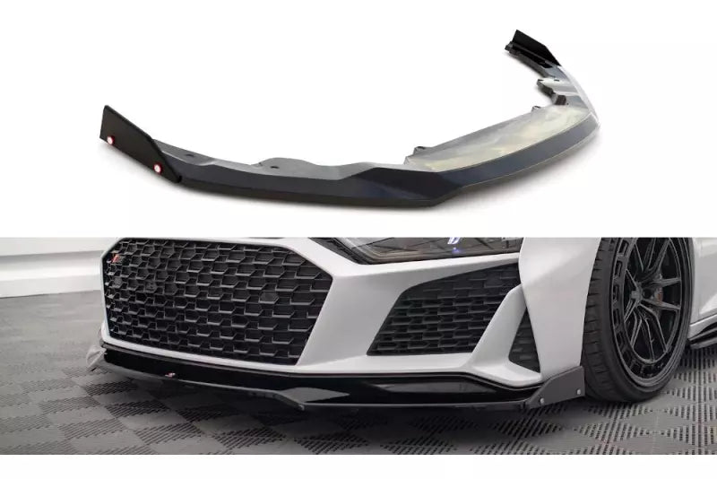 Maxton Design Frontlippe V.3 mit Flaps für Audi R8 Mk2 Facelift Hochglanz schwarz – Ansicht 2