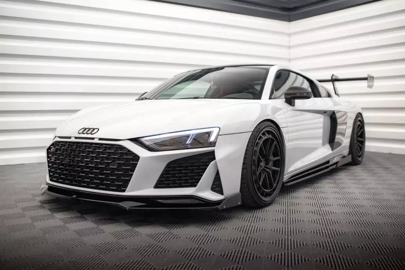 Maxton Design Frontlippe V.3 mit Flaps für Audi R8 Mk2 Facelift Hochglanz schwarz – Ansicht 3