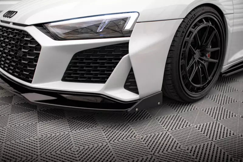 Maxton Design Frontlippe V.3 mit Flaps für Audi R8 Mk2 Facelift Hochglanz schwarz – Ansicht 4