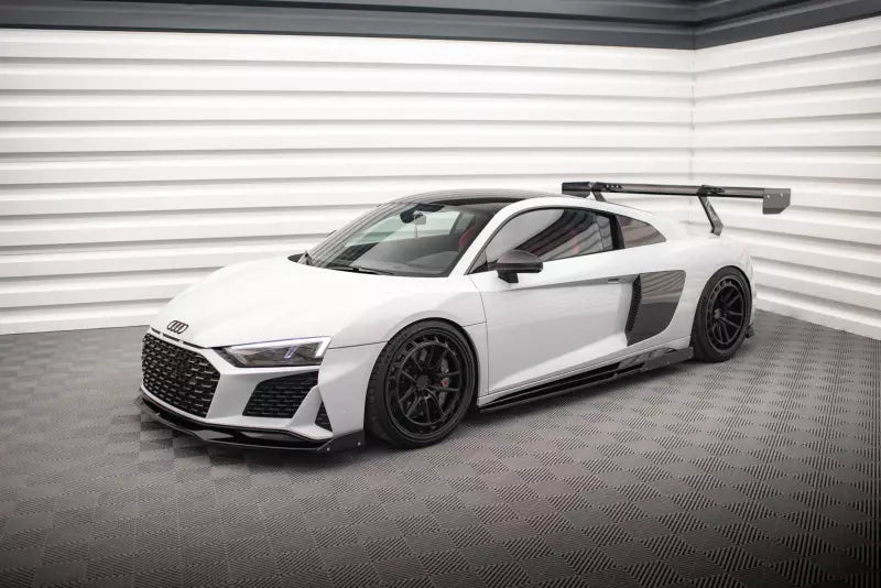 Maxton Design Seitenschweller (Paar) V.2 mit Flaps für Audi R8 Mk2 Facelift Hochglanz schwarz – Ansicht 4